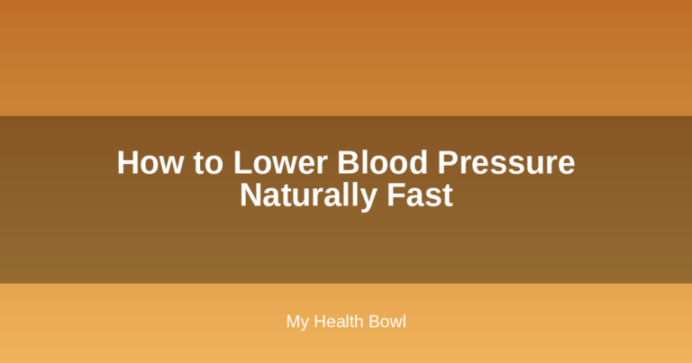How to Lower Blood Pressure Naturally Fast