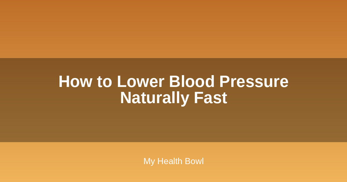 How to lower blood pressure naturally infographic