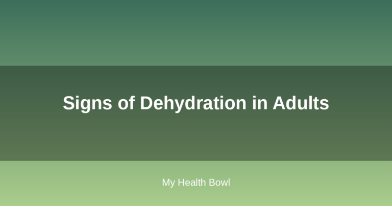 Signs of Dehydration in Adults