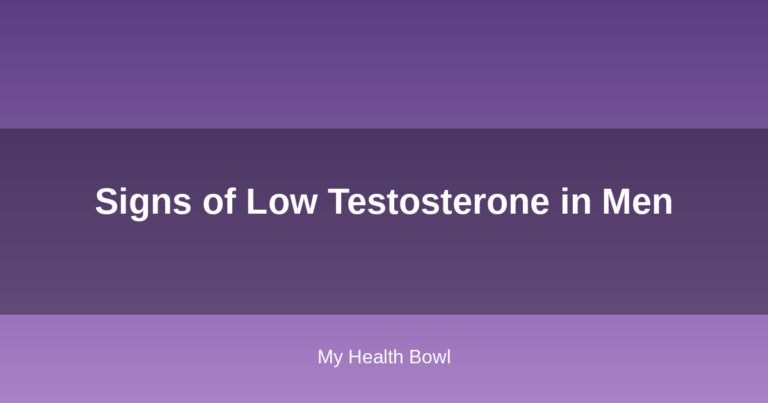 Signs of Low Testosterone in Men